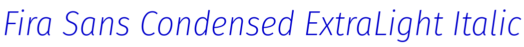 Fira Sans Condensed ExtraLight Italic font